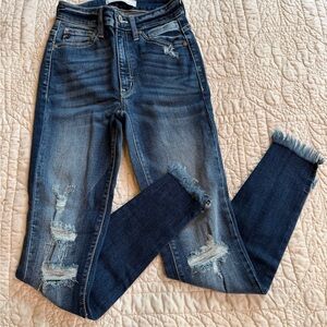 NWT Kancan Dark Blue Distressed Women’s Jeans - Denim